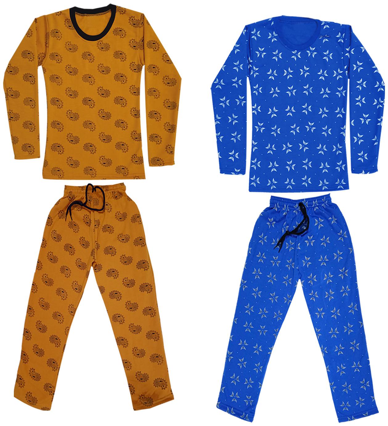 

Indiweaves Girl Wool Top Bottom Set - Blue Yellow