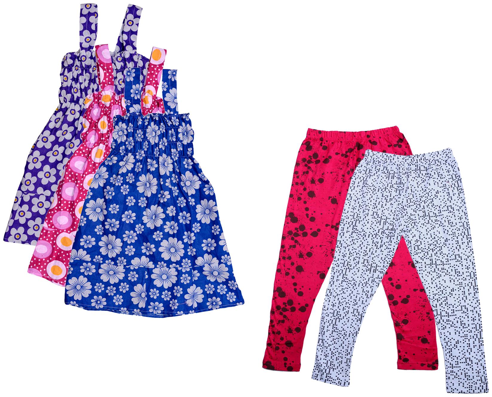 

Indiweaves Girl Cotton Top Bottom Set - Multi