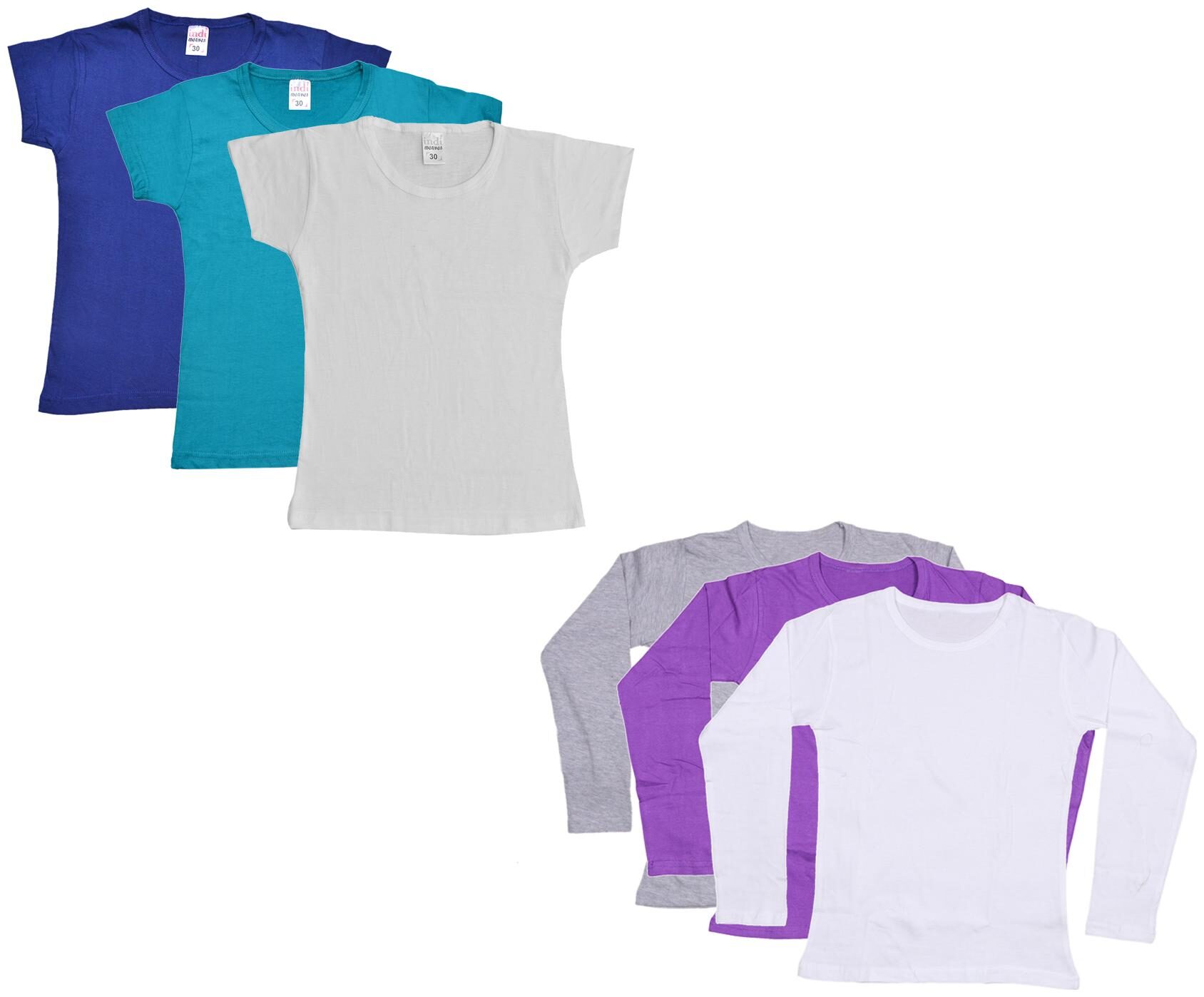 

Indiweaves Girl Cotton Solid T shirt - Multi