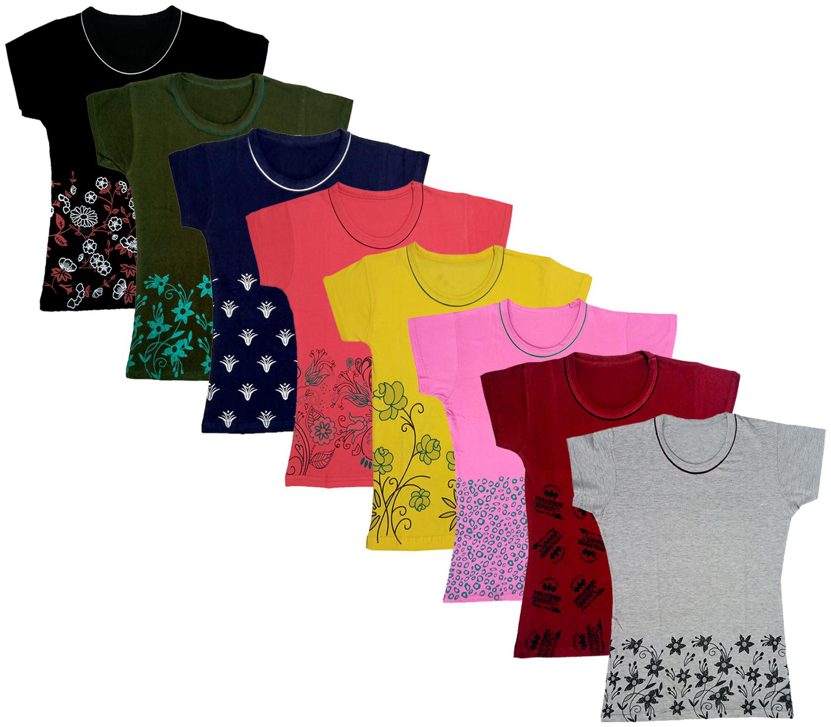

Indiweaves Girl Cotton Printed T shirt - Multi