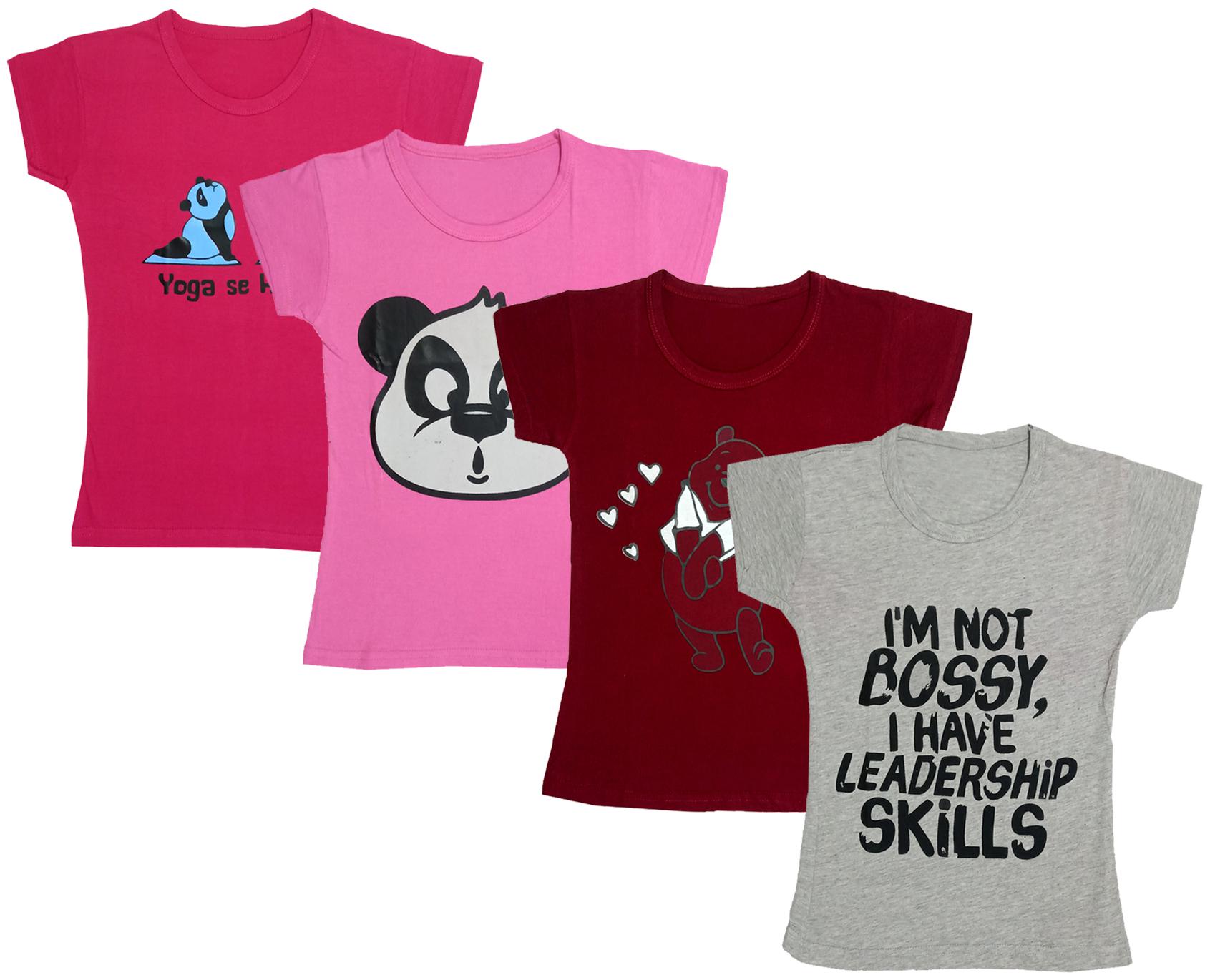 

Indiweaves Girl Cotton Printed T shirt - Multi