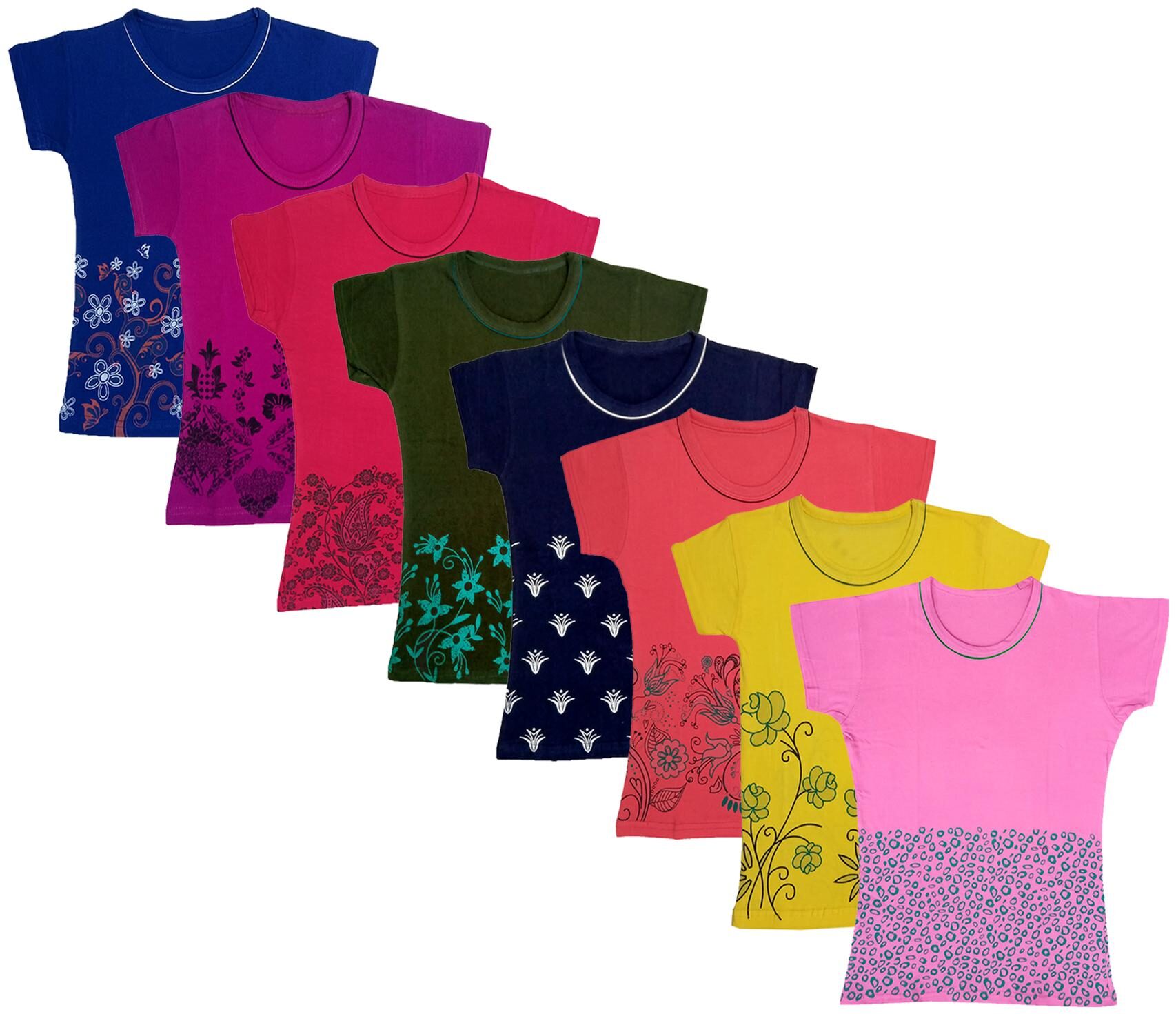 

Indiweaves Girl Cotton Printed T shirt - Multi