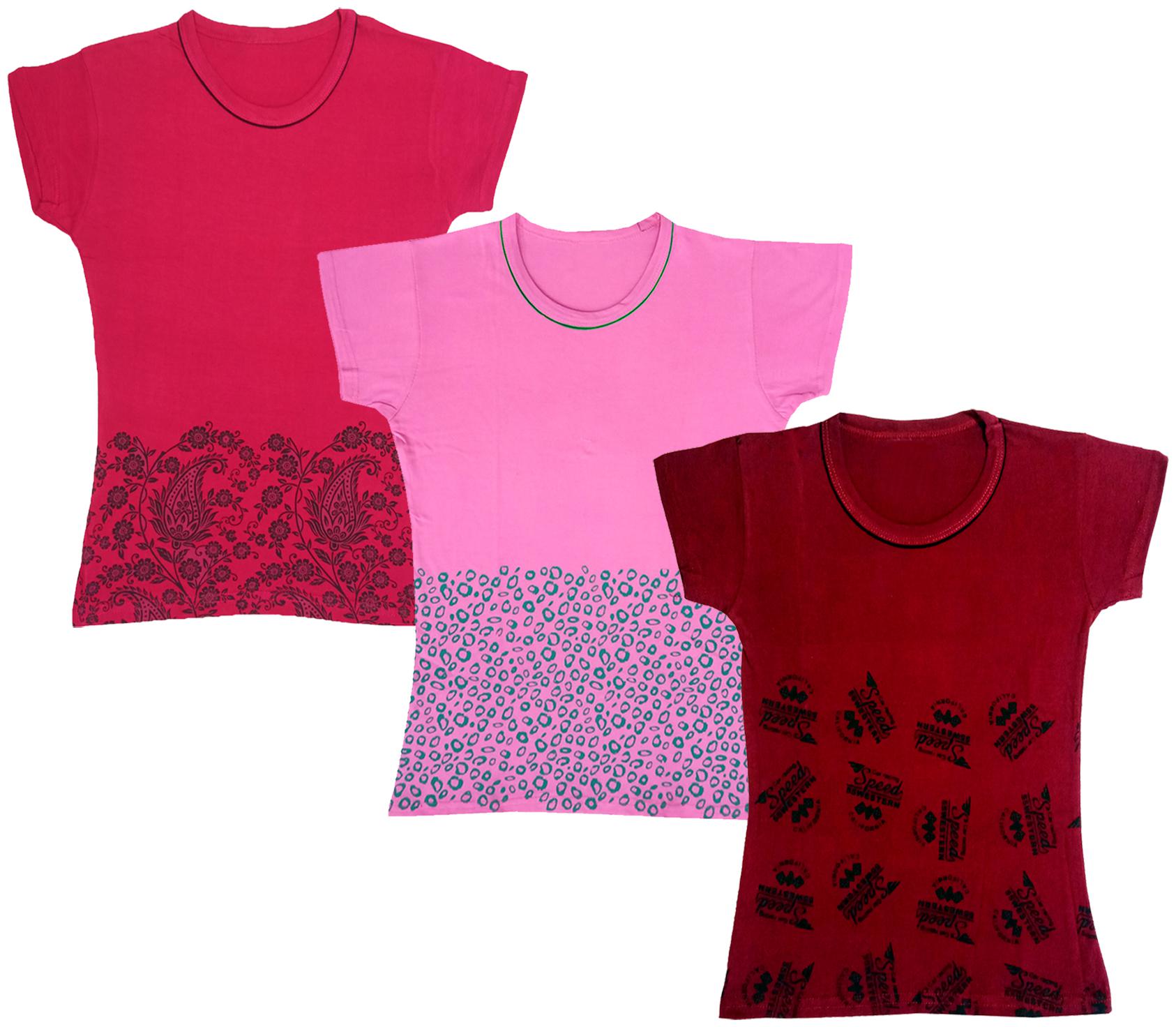 

Indiweaves Girl Cotton Printed T shirt - Multi