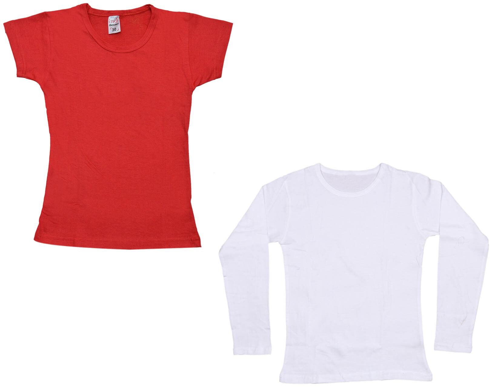 

Indiweaves Girl Cotton Solid T shirt - Multi
