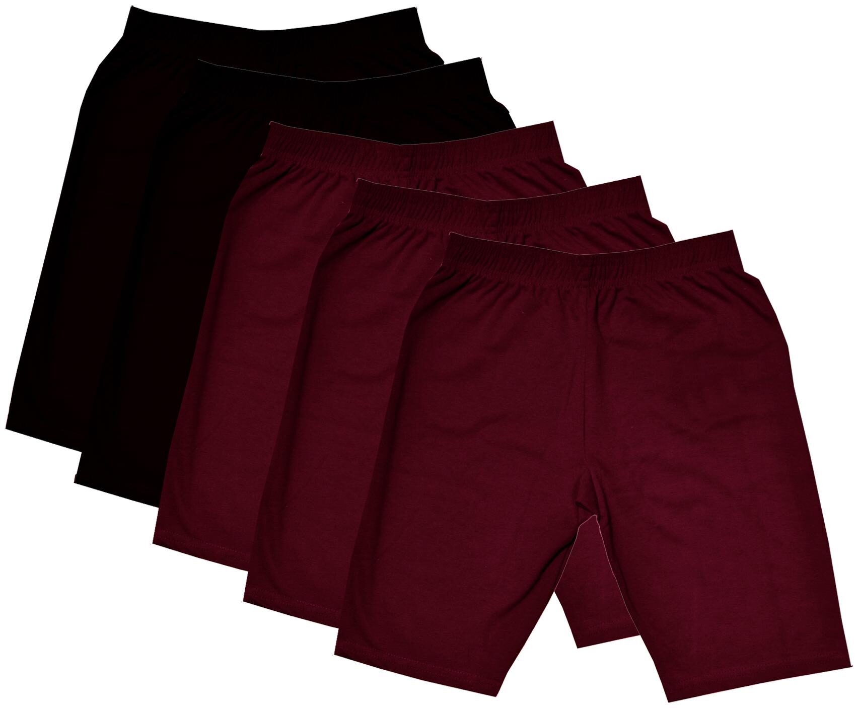 

Indiweaves Girl Cotton Solid Regular shorts - Maroon Black