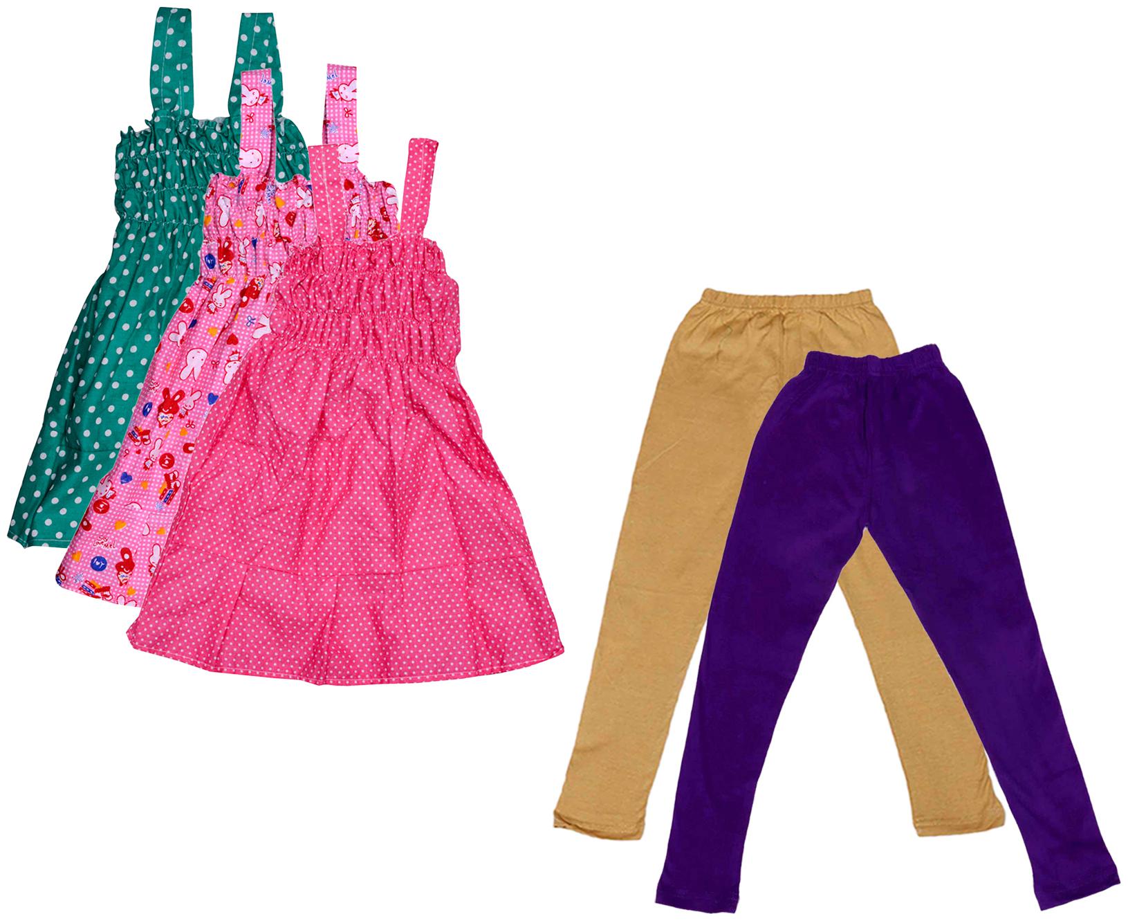 

Indiweaves Girl Cotton Top Bottom Set - Multi
