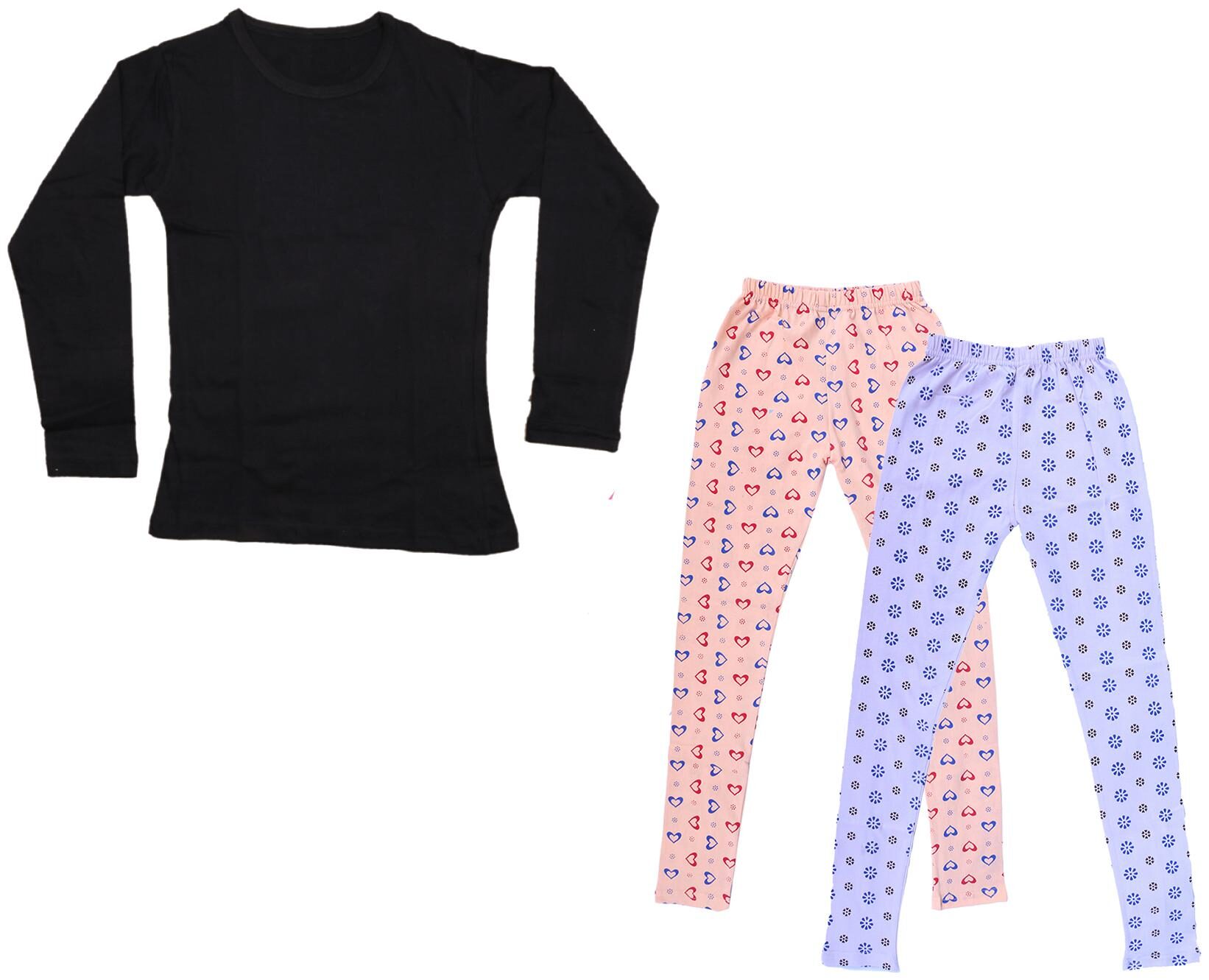 

Indiweaves Girl Cotton Solid T shirt - Multi