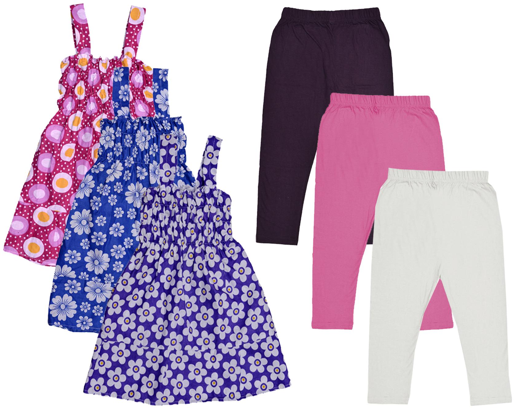 

Indiweaves Girl Cotton Top Bottom Set - Multi