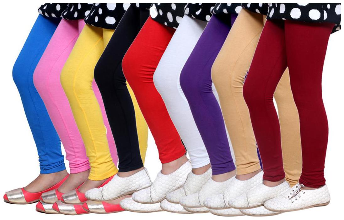 

IndiWeaves Kid s Super Soft Cotton Leggings (Set of 9)