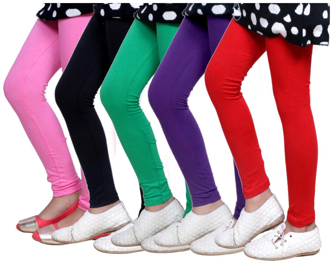 

Indiweaves Baby girl Cotton Solid Leggings - Multi
