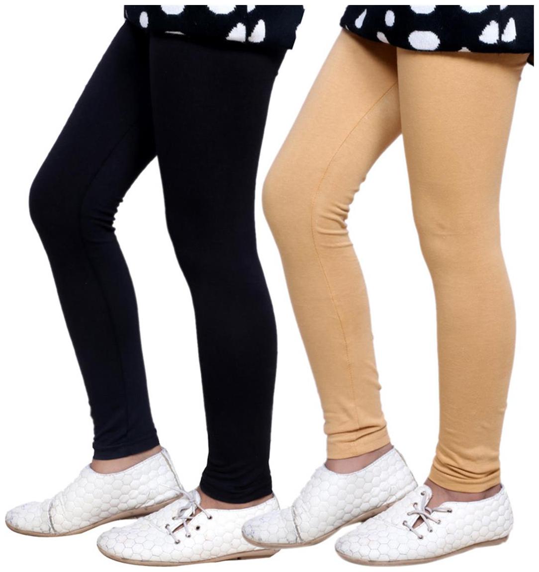 

Indiweaves Unisex Cotton Solid Leggings - Black