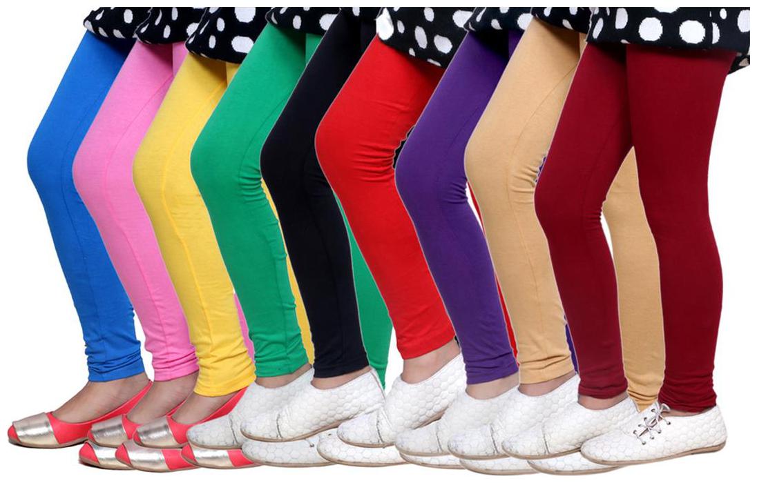 

IndiWeaves Kid s Super Soft Cotton Leggings (Set of 9)