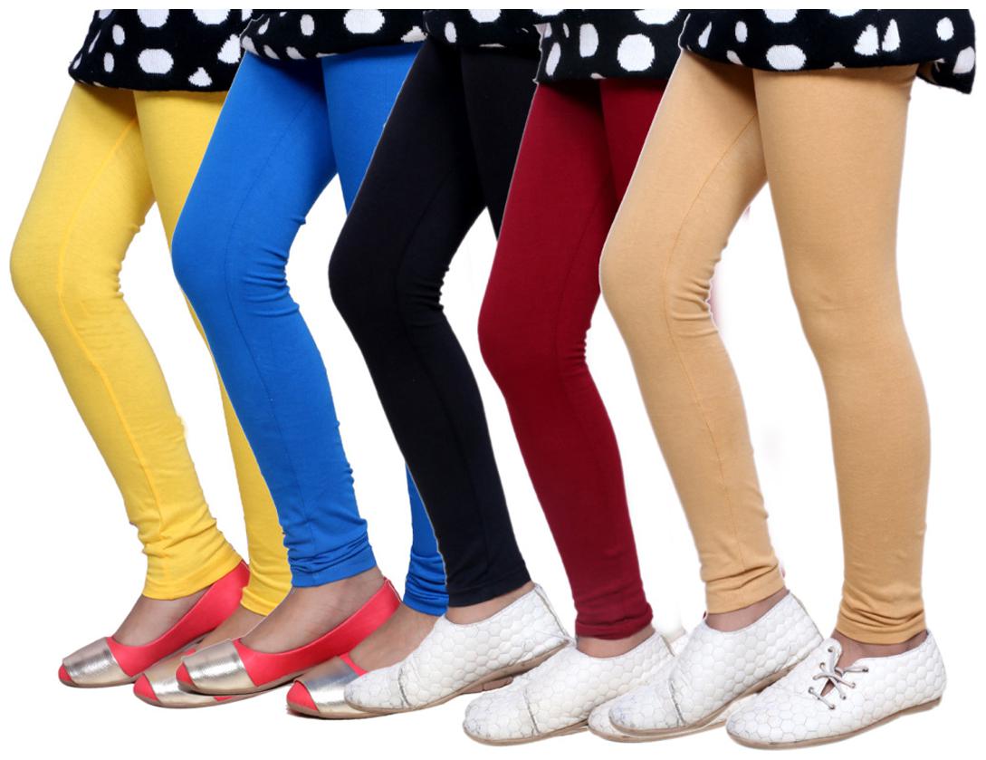 

Indiweaves Unisex Cotton Solid Leggings - Multi
