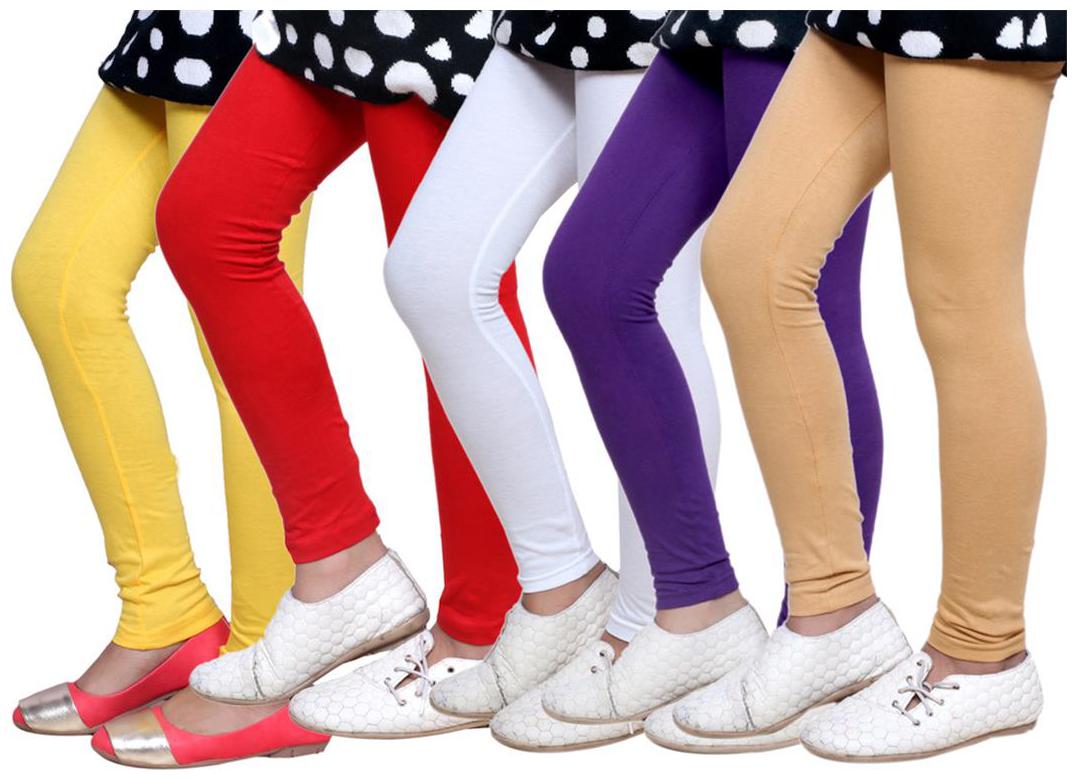 

Indiweaves Baby girl Cotton Solid Leggings - Multi