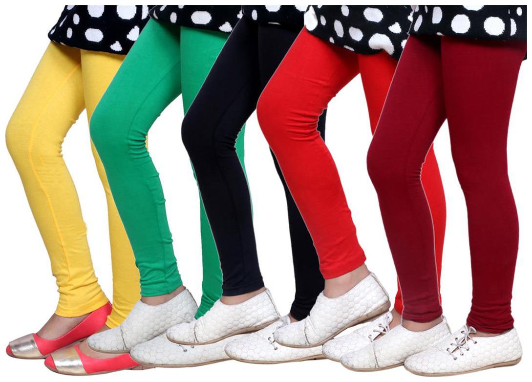 

IndiWeaves Kid s Super Soft Cotton Leggings (Set of 5)