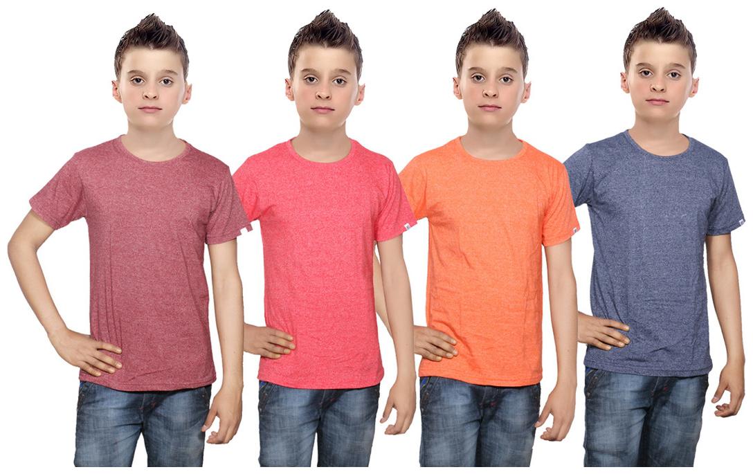 

Indiweaves Boy Cotton Solid T-shirt - Multi