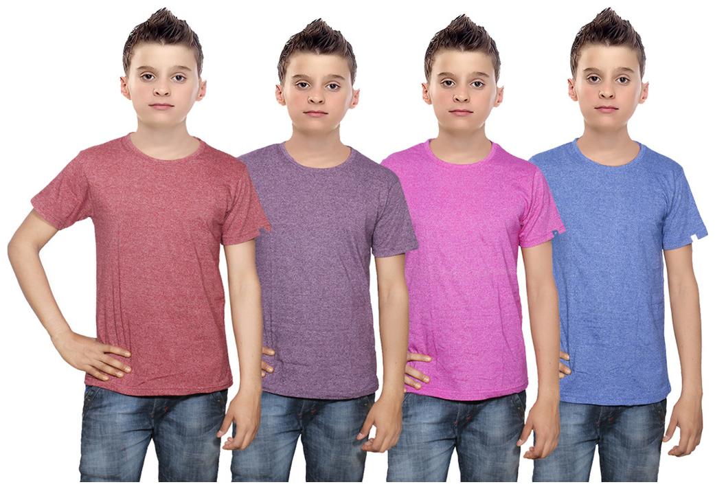 

Indiweaves Boy Cotton Solid T-shirt - Multi