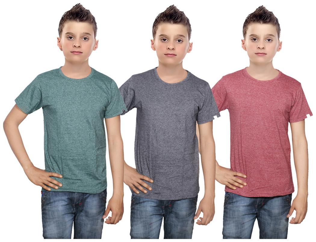 

Indiweaves Boy Cotton Solid T-shirt - Multi