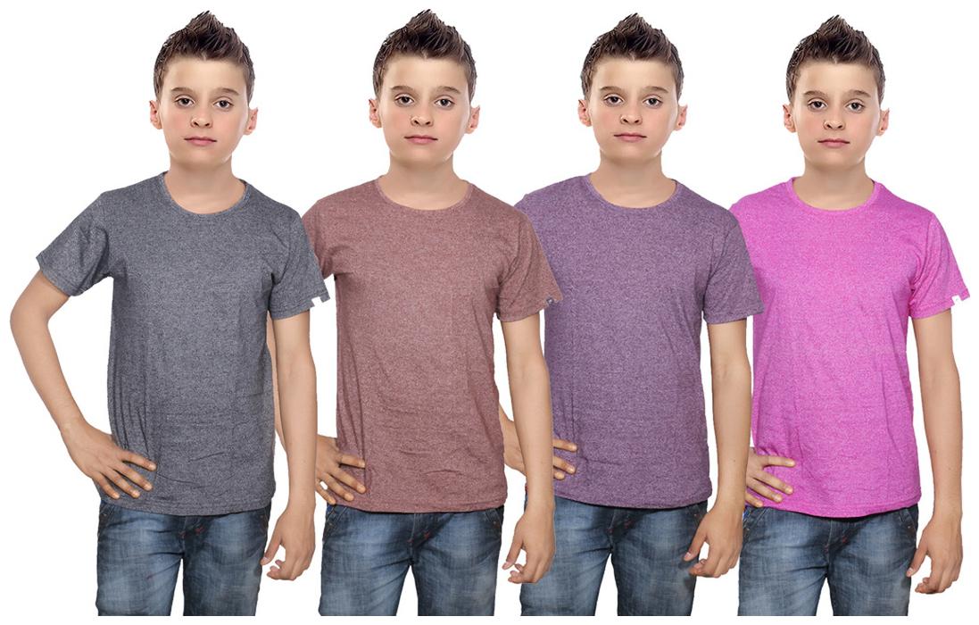 

Indiweaves Boy Cotton Solid T-shirt - Multi