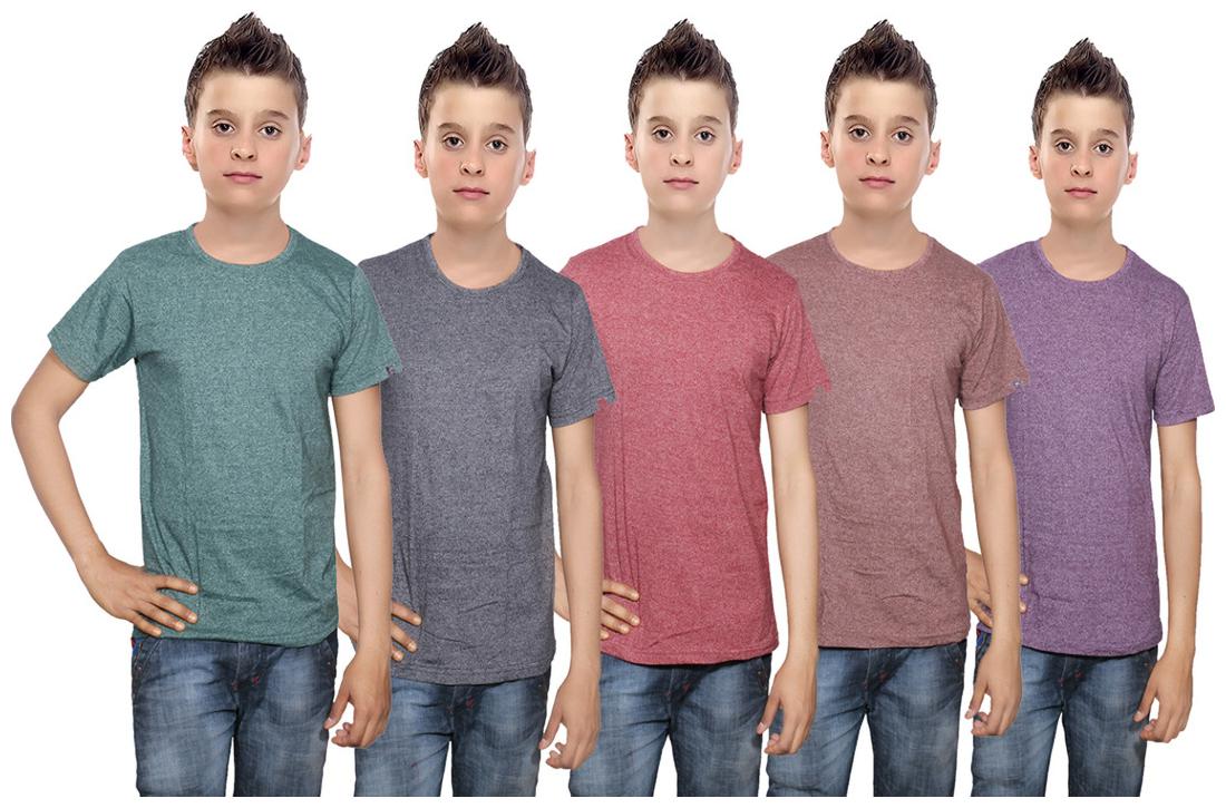 

Indiweaves Boy Cotton Solid T-shirt - Multi