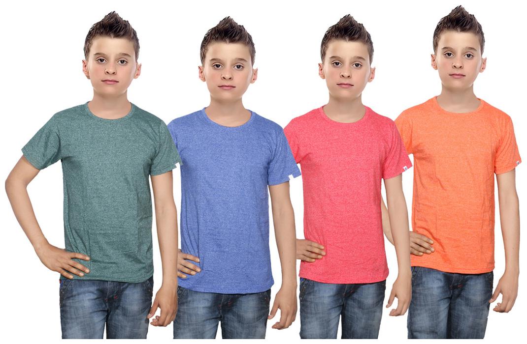 

Indiweaves Boy Cotton Solid T-shirt - Multi