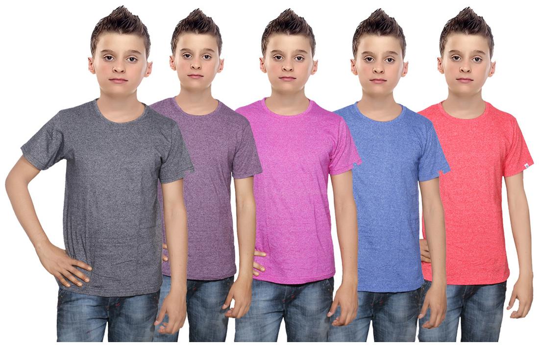 

Indiweaves Boy Cotton Solid T-shirt - Multi