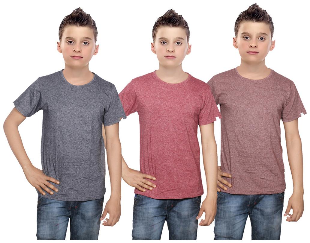 

Indiweaves Boy Cotton Solid T-shirt - Multi