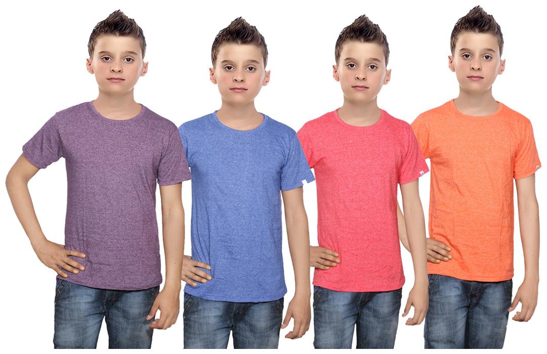 

Indiweaves Boy Cotton Solid T-shirt - Multi