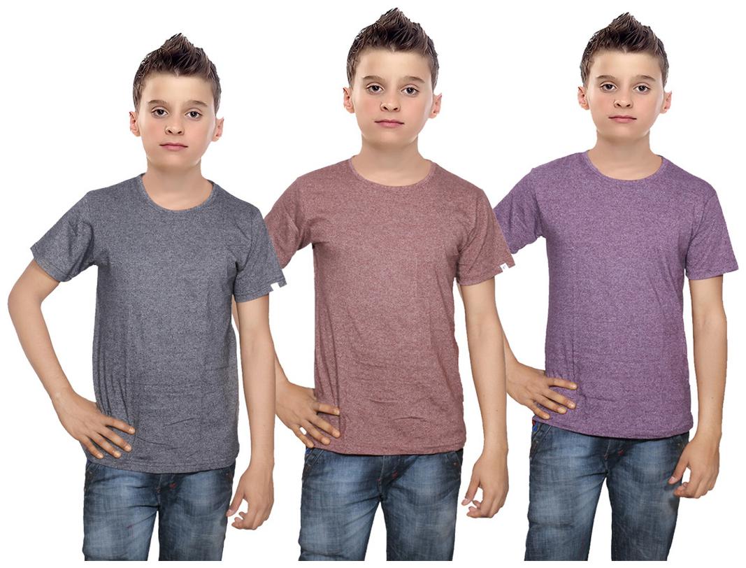

Indiweaves Boy Cotton Solid T-shirt - Multi