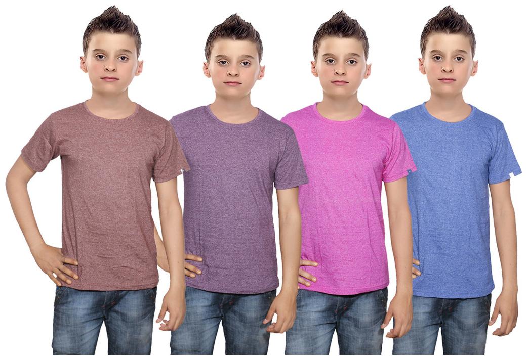 

Indiweaves Boy Cotton Solid T-shirt - Multi