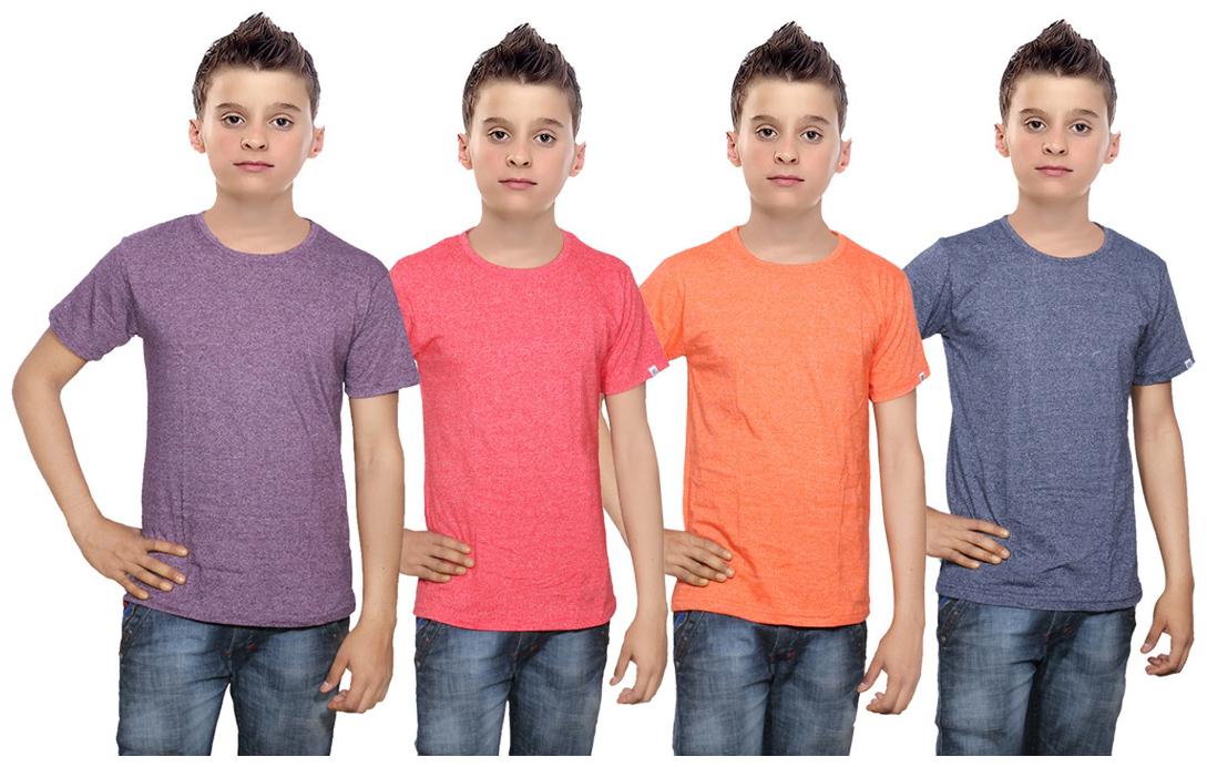 

Indiweaves Boy Cotton Solid T-shirt - Multi