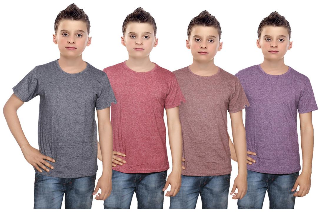 

Indiweaves Boy Cotton Solid T-shirt - Multi