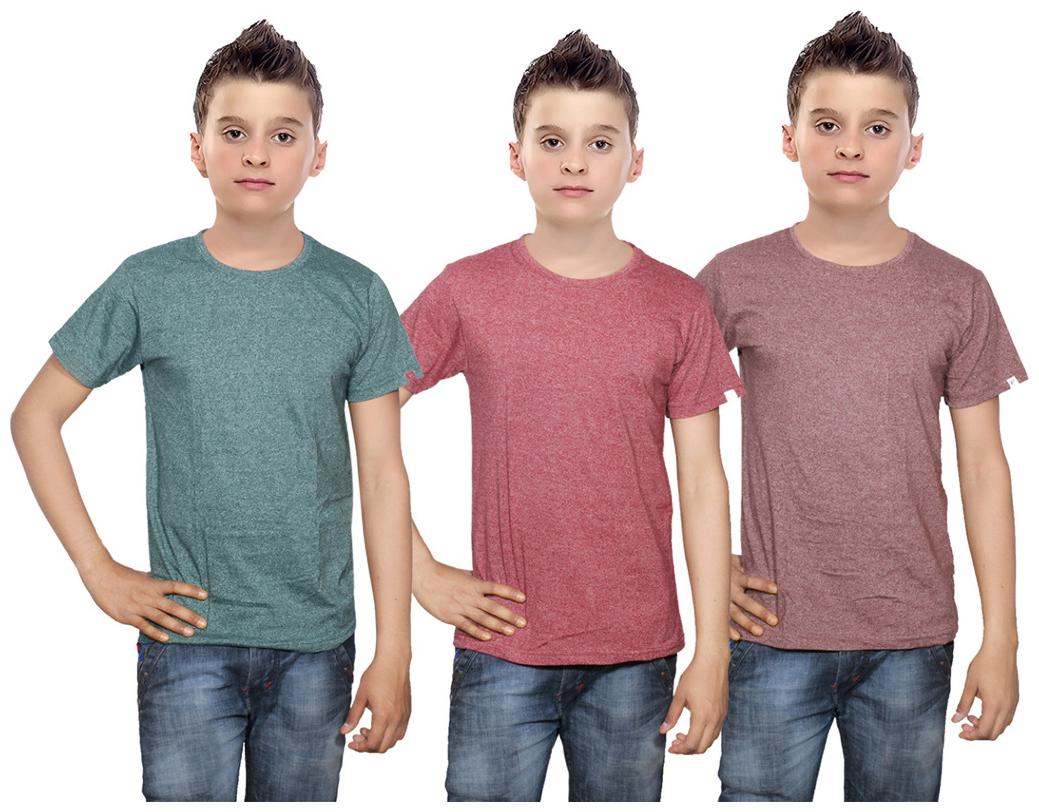 

Indiweaves Boy Cotton Solid T-shirt - Multi