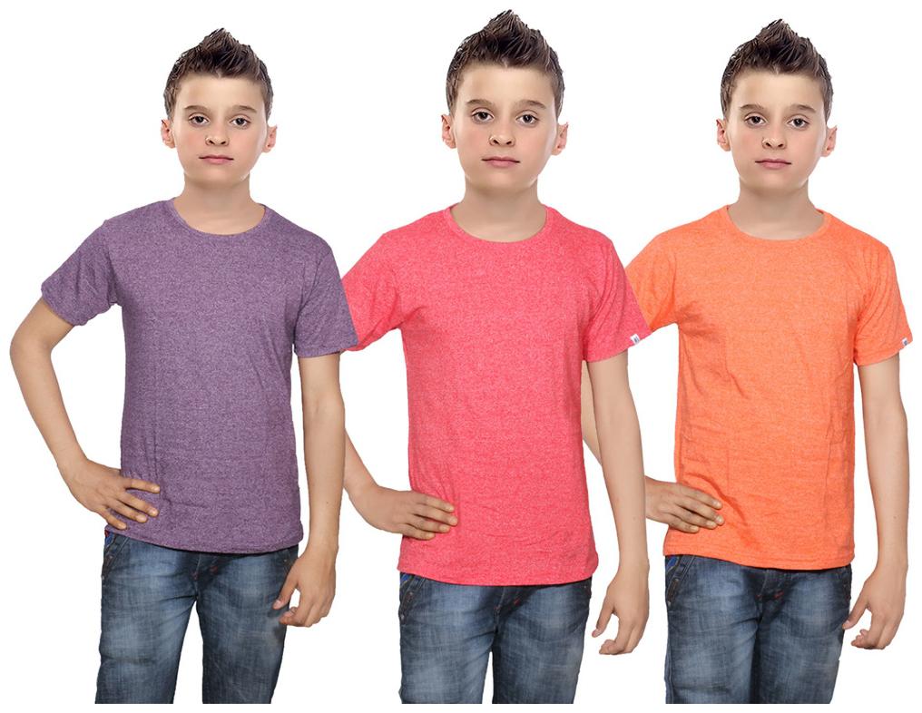 

Indiweaves Boy Cotton Solid T-shirt - Multi