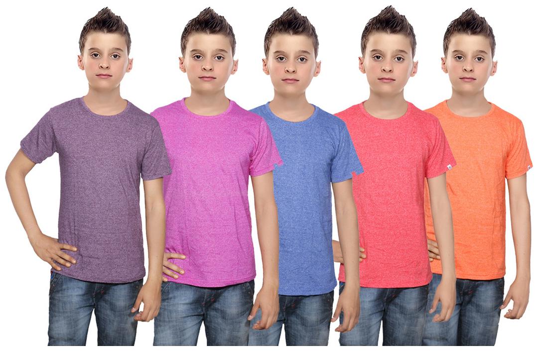

Indiweaves Boy Cotton Solid T-shirt - Multi