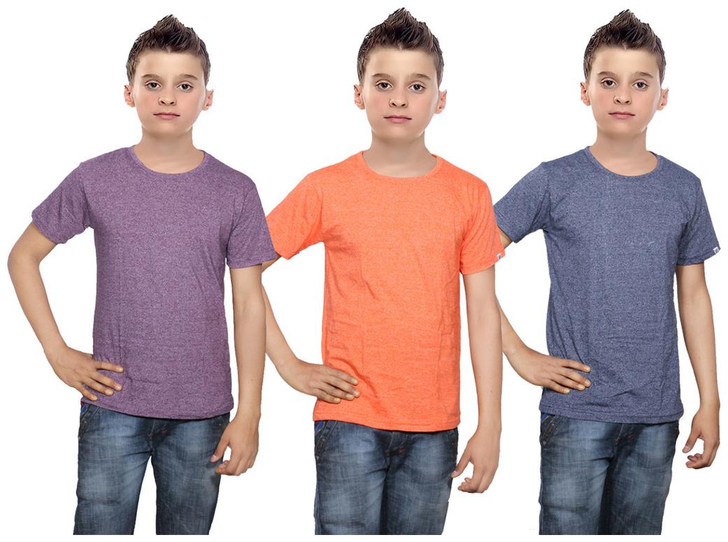

Indiweaves Boy Cotton Solid T-shirt - Multi