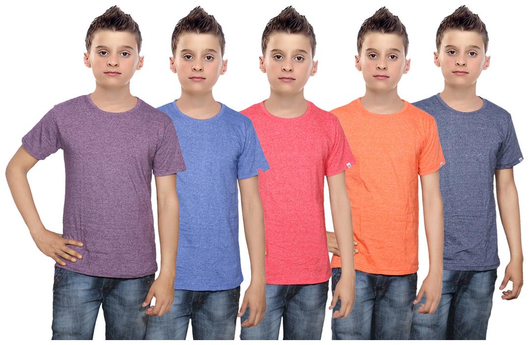 

Indiweaves Boy Cotton Solid T-shirt - Multi