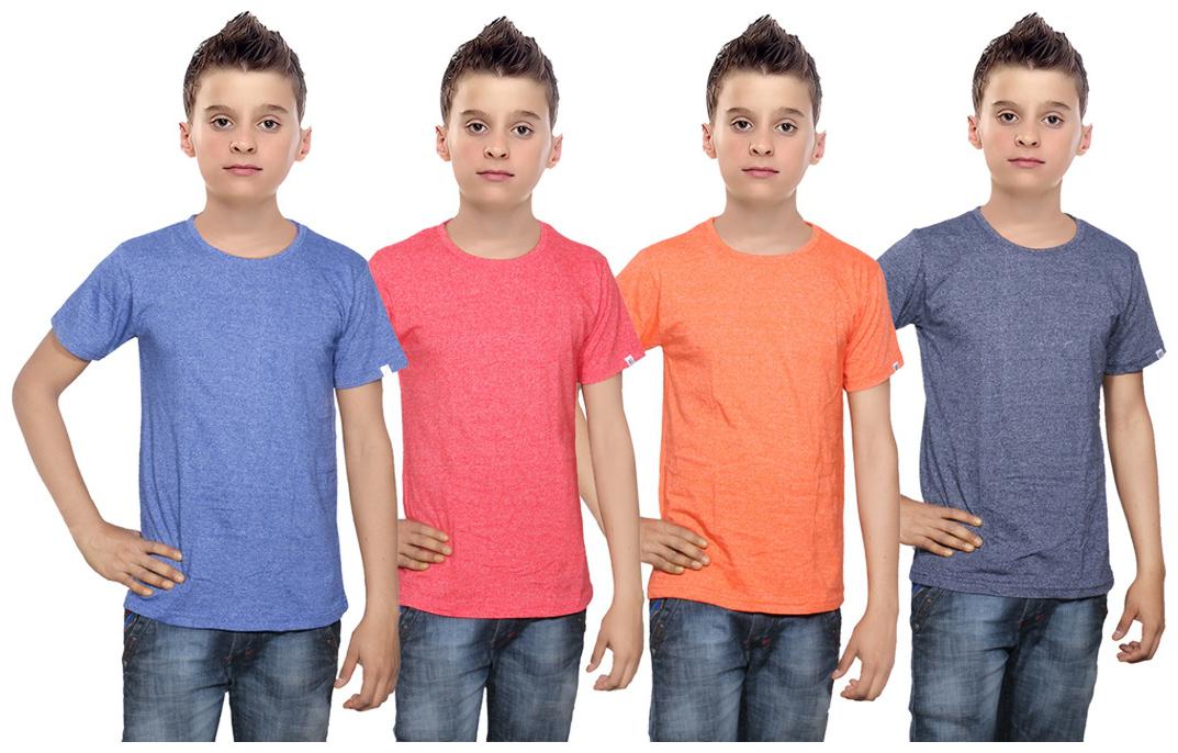 

Indiweaves Boy Cotton Solid T-shirt - Multi