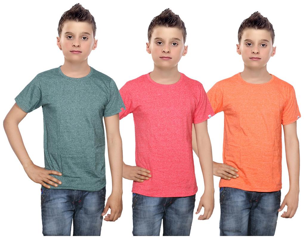 

Indiweaves Boy Cotton Solid T-shirt - Multi
