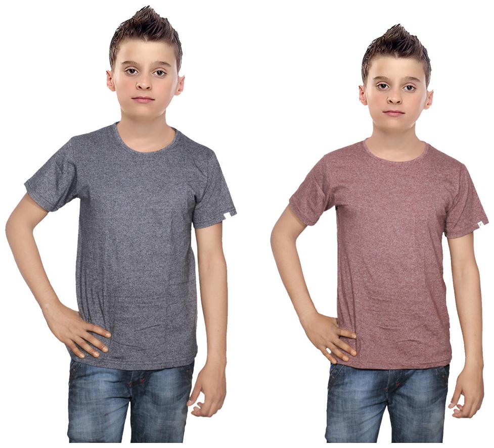 

Indiweaves Boy Cotton Solid T-shirt - Multi