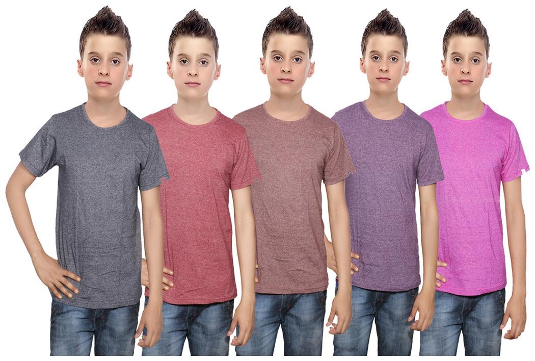 

Indiweaves Boy Cotton Solid T-shirt - Multi