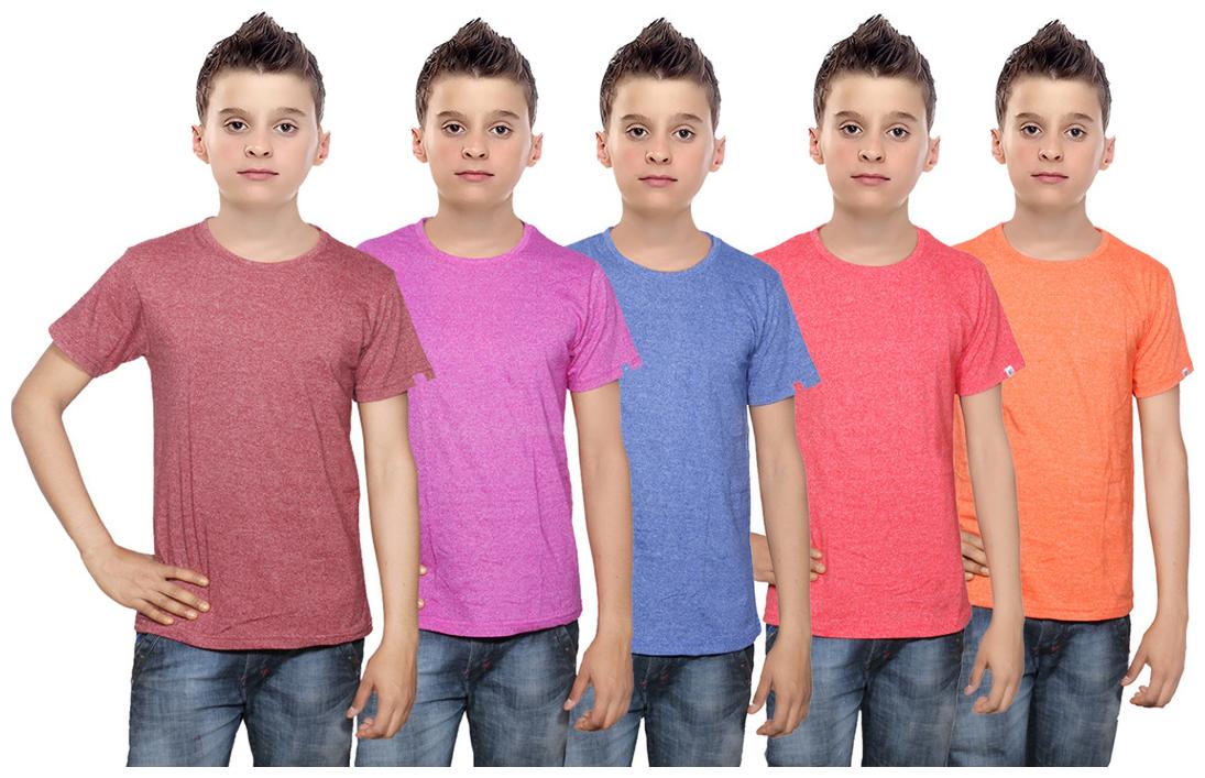 

Indiweaves Boy Cotton Solid T-shirt - Multi