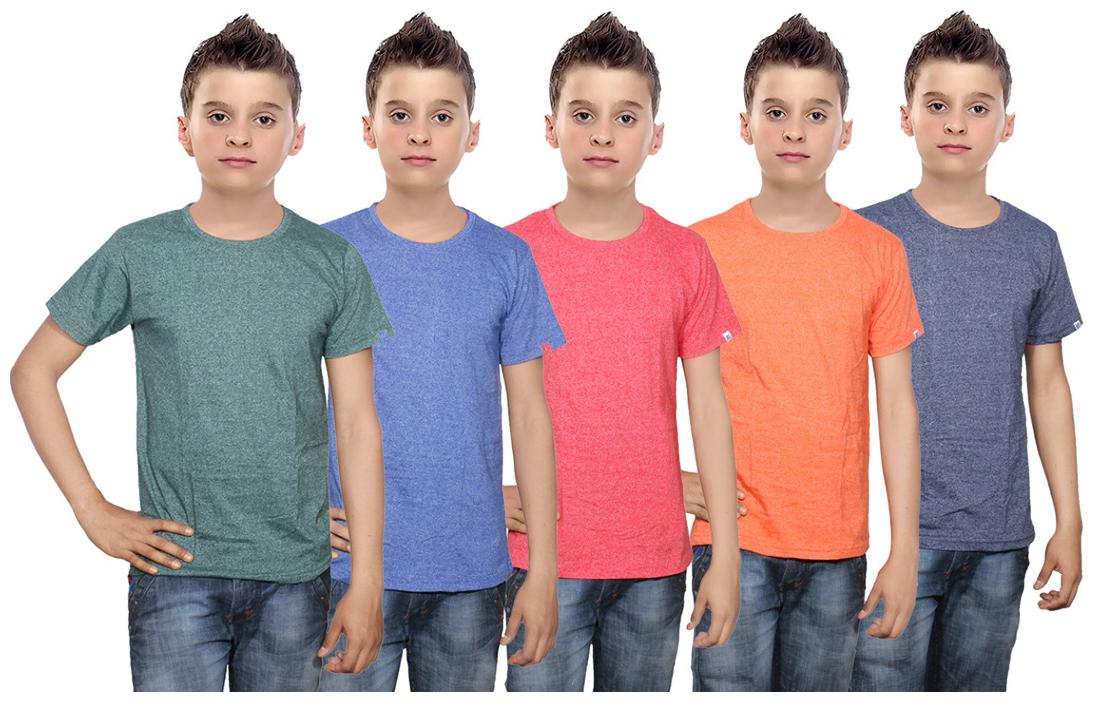 

Indiweaves Boy Cotton Solid T-shirt - Multi