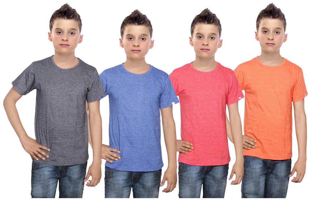 

Indiweaves Boy Cotton Solid T-shirt - Multi