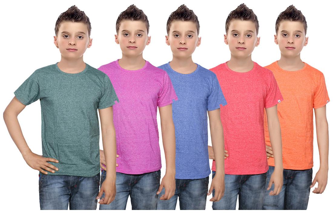 

Indiweaves Boy Cotton Solid T-shirt - Multi