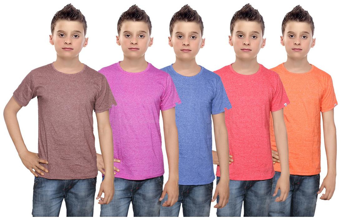 

Indiweaves Boy Cotton Solid T-shirt - Multi