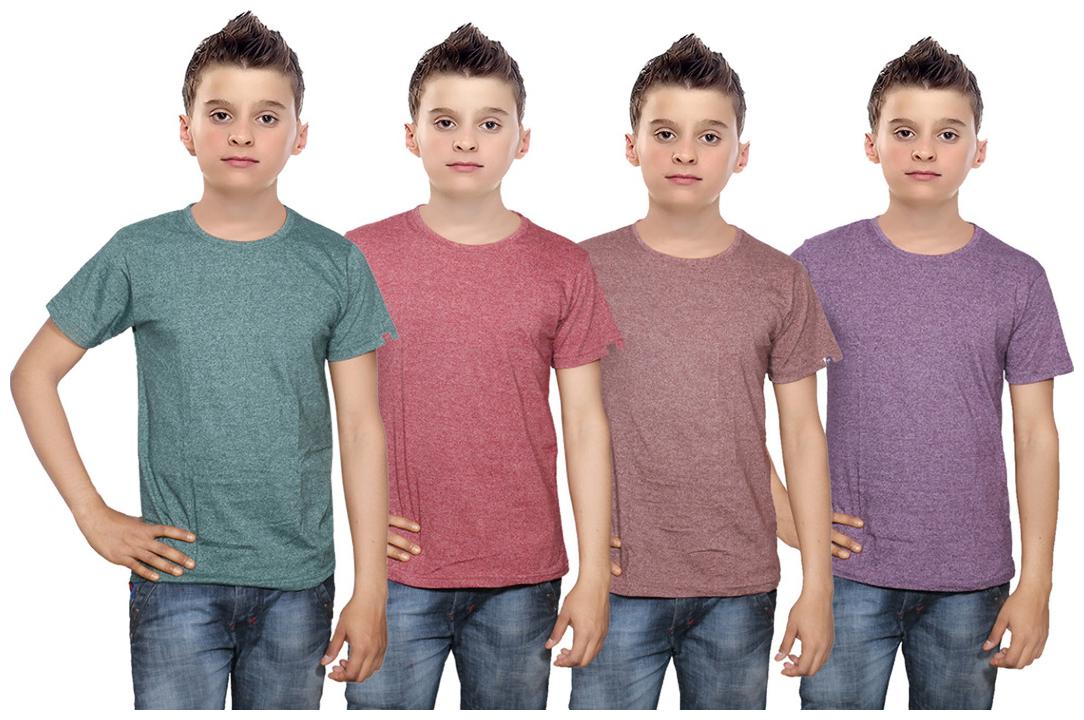 

Indiweaves Boy Cotton Solid T-shirt - Multi