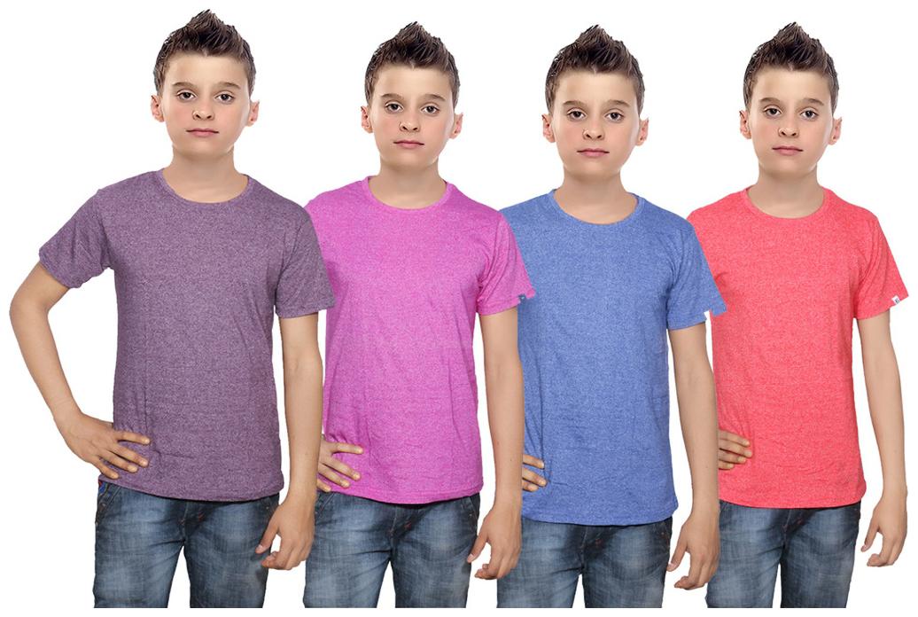 

Indiweaves Boy Cotton Solid T-shirt - Multi