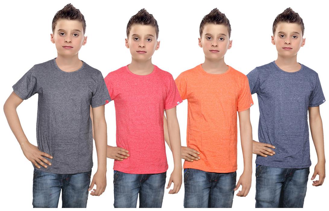 

Indiweaves Boy Cotton Solid T-shirt - Multi