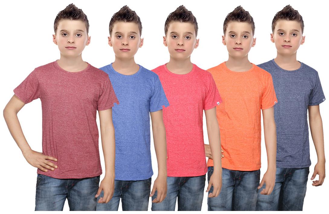 

Indiweaves Boy Cotton Solid T-shirt - Multi